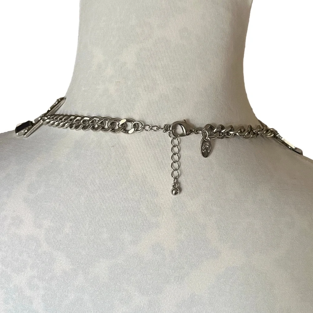 Charming Charlie Statement Necklace Blue Silver - Multi-strand
